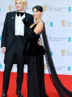 Kelly Brown daughter Millie Bobby Brown with her boyfriend Jake Bongiovi made their first official debut as a couple appearing at the 2022 BAFTA Awards.
